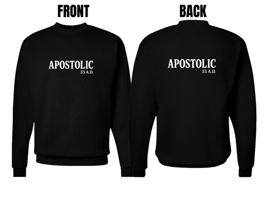 6 COLOR OPTIONS- APOSTOLIC UNISEX SWEATSHIRT (SAME BACK DESIGN)