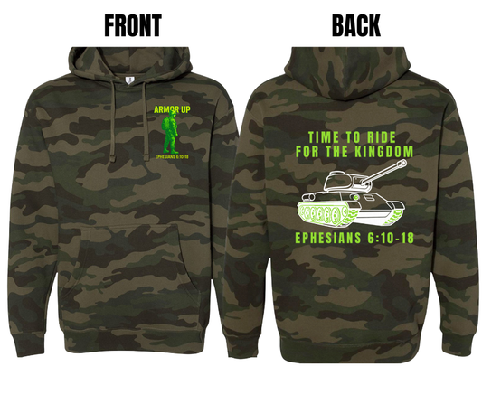 6 COLOR OPTIONS- ARMOR UP HOODIE (SIZE CHART BELOW)
