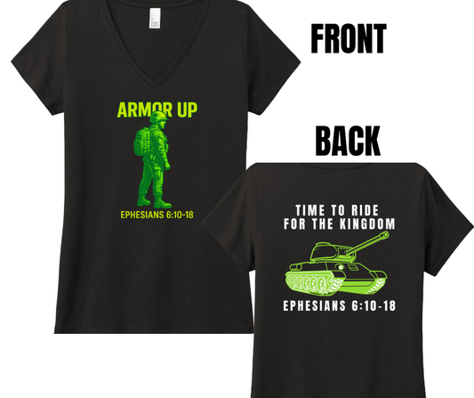 WOMENS ARMOR V-NECK (SIZE CHART BELOW)