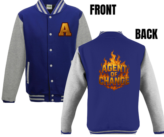 3 COLOR OPTIONS- UNISEX AGENT OF CHANGE SWEAT VARSITY (SIZE CHART BELOW)