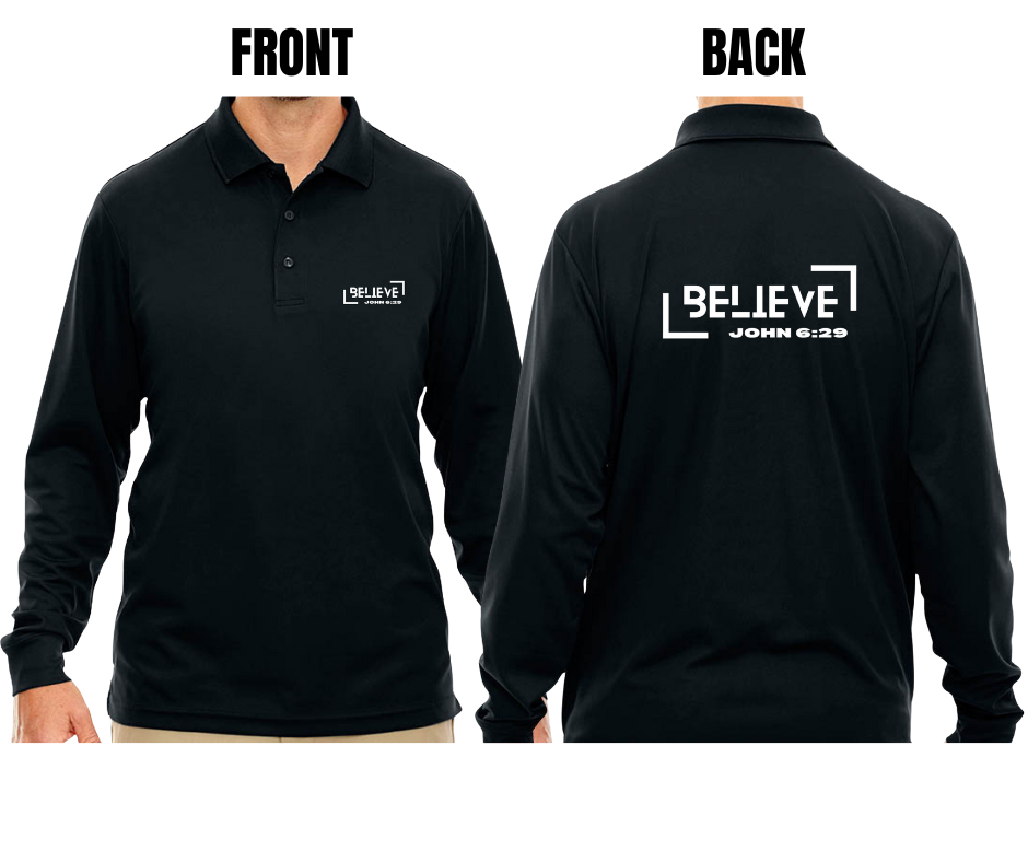 6 COLOR OPTIONS- MENS BELIEVE POLO