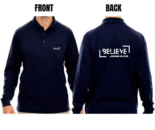6 COLOR OPTIONS- MENS BELIEVE POLO