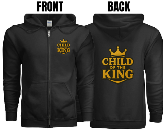 2 COLOR OPTIONS- CHILD OF KING UNISEX ZIPPER (SIZE CHART BELOW)