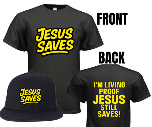 6 COLOR OPTIONS- UNISEX JESUS SAVES (SIZE CHART BELOW)