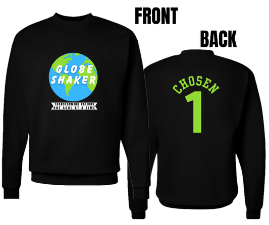 6 COLOR OPTIONS- UNISEX GLOBESHAKER SWEATSHIRT (SIZE CHART BELOW)