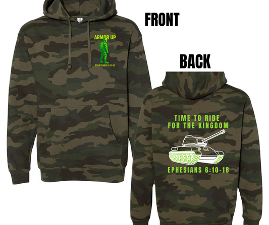 6 COLOR OPTIONS- ARMOR UP HOODIE (SIZE CHART BELOW)