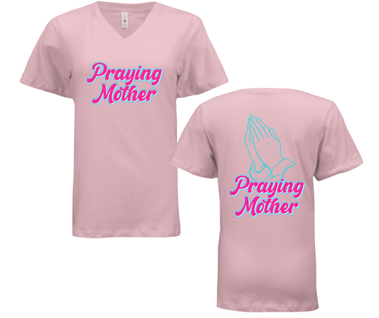 Praying Mother | Christian V-Neck T-Shirt