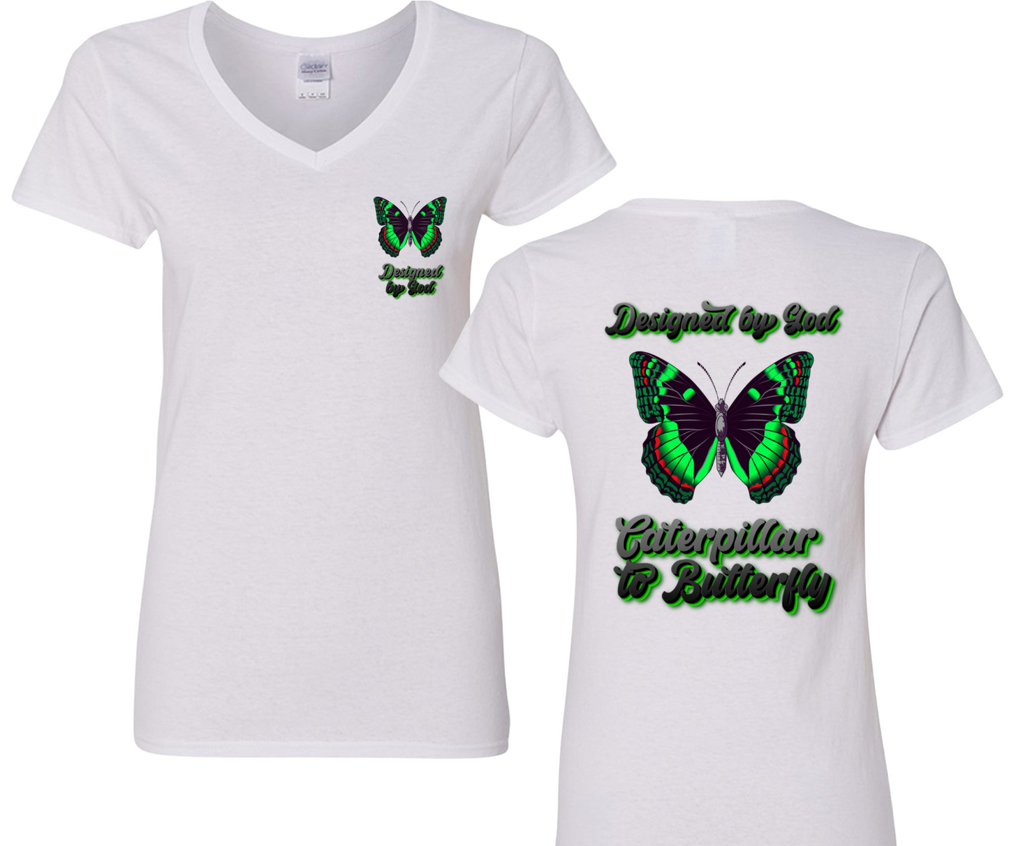 Designed by God | Women’s Christian Apparel V-Neck T-Shirt