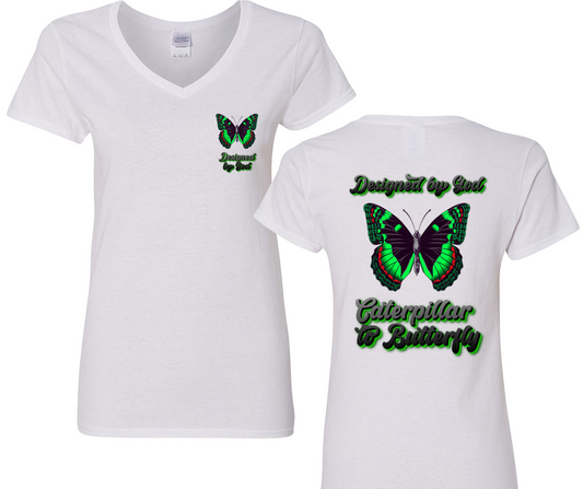 Designed by God | Women’s Christian Apparel V-Neck T-Shirt