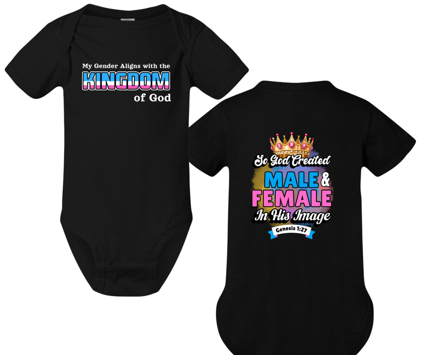 My Gender Aligns with the Kingdom of God Baby Bodysuit | Genesis 1:27 Christian Infant Onesie