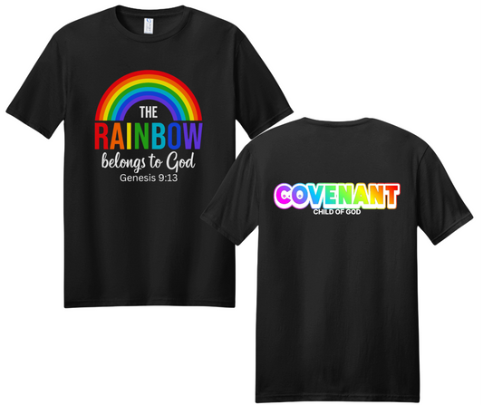 The Rainbow Belongs to God Christian T-Shirt | Genesis 9:13 Covenant Apparel | Child of God Faith Shirt