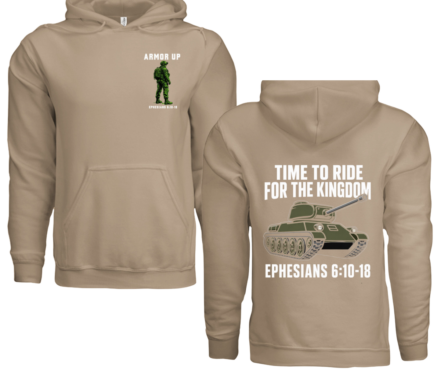 Armor Up Christian Hoodie | Ephesians 6:10-18 Spiritual Warfare Hoodie | Kingdom Soldier Apparel