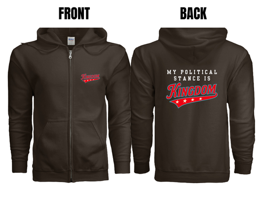 6 COLOR OPTIONS- UNISEX KINGDOM ZIP UP (SIZE CHART BELOW)