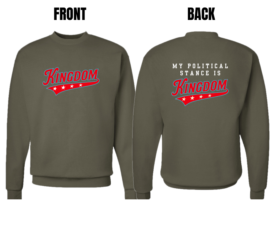 5 COLOR OPTIONS- UNISEX KINGDOM SWEATSHIRT (SIZE CHART BELOW)