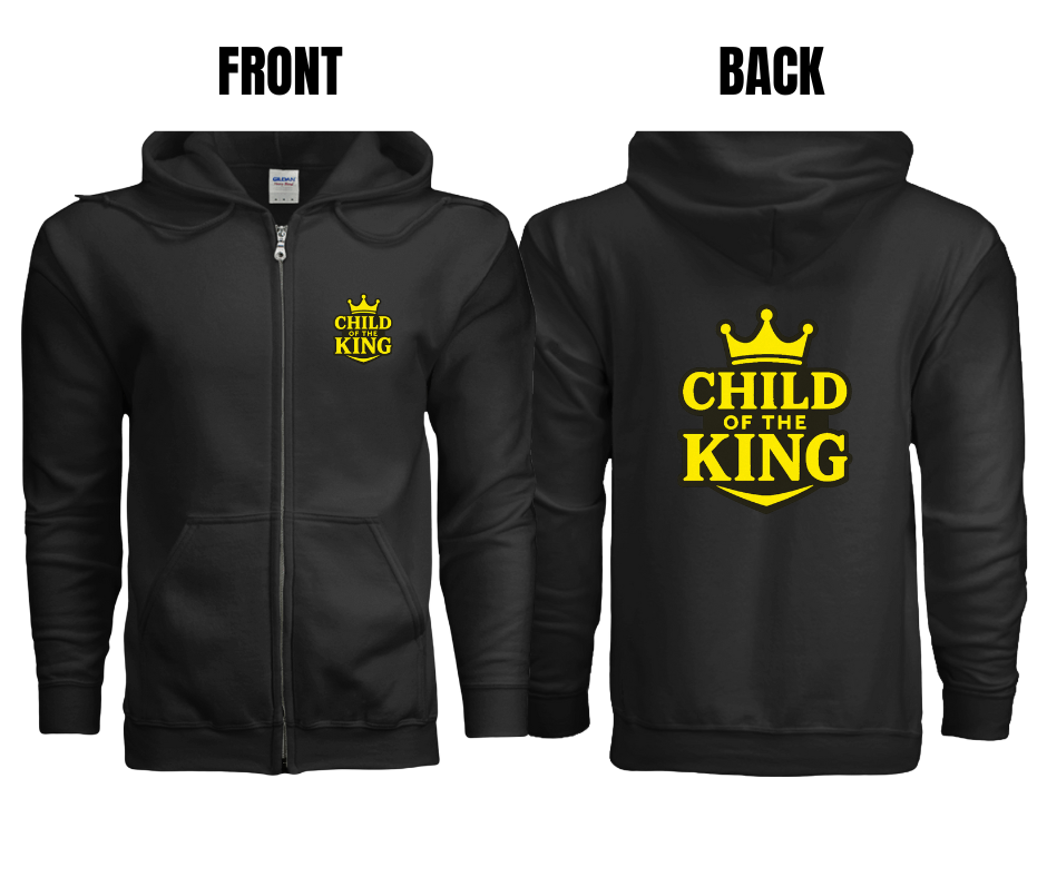 2 COLOR OPTIONS- CHILD OF KING UNISEX ZIPPER (SIZE CHART BELOW)