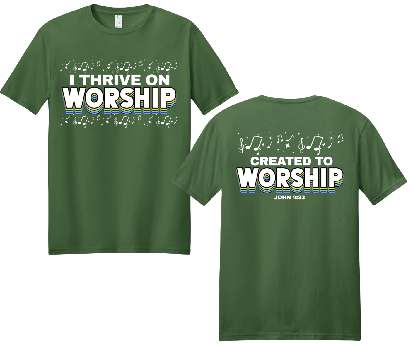 I Thrive on Worship Christian T-Shirt | Created to Worship | John 4:23 Faith-Based Graphic Tee