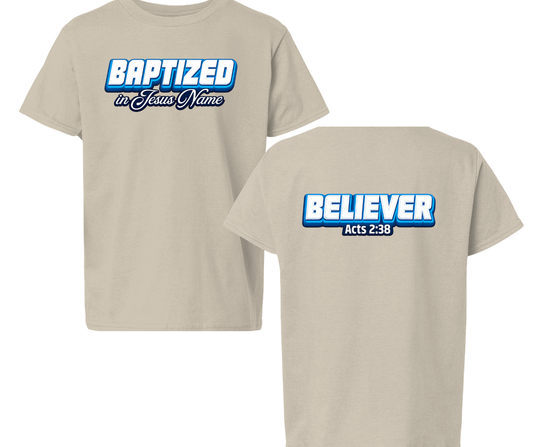 Baptized in Jesus Name Acts 2:38 Youth Christian T-Shirt | Faith-based Apparel