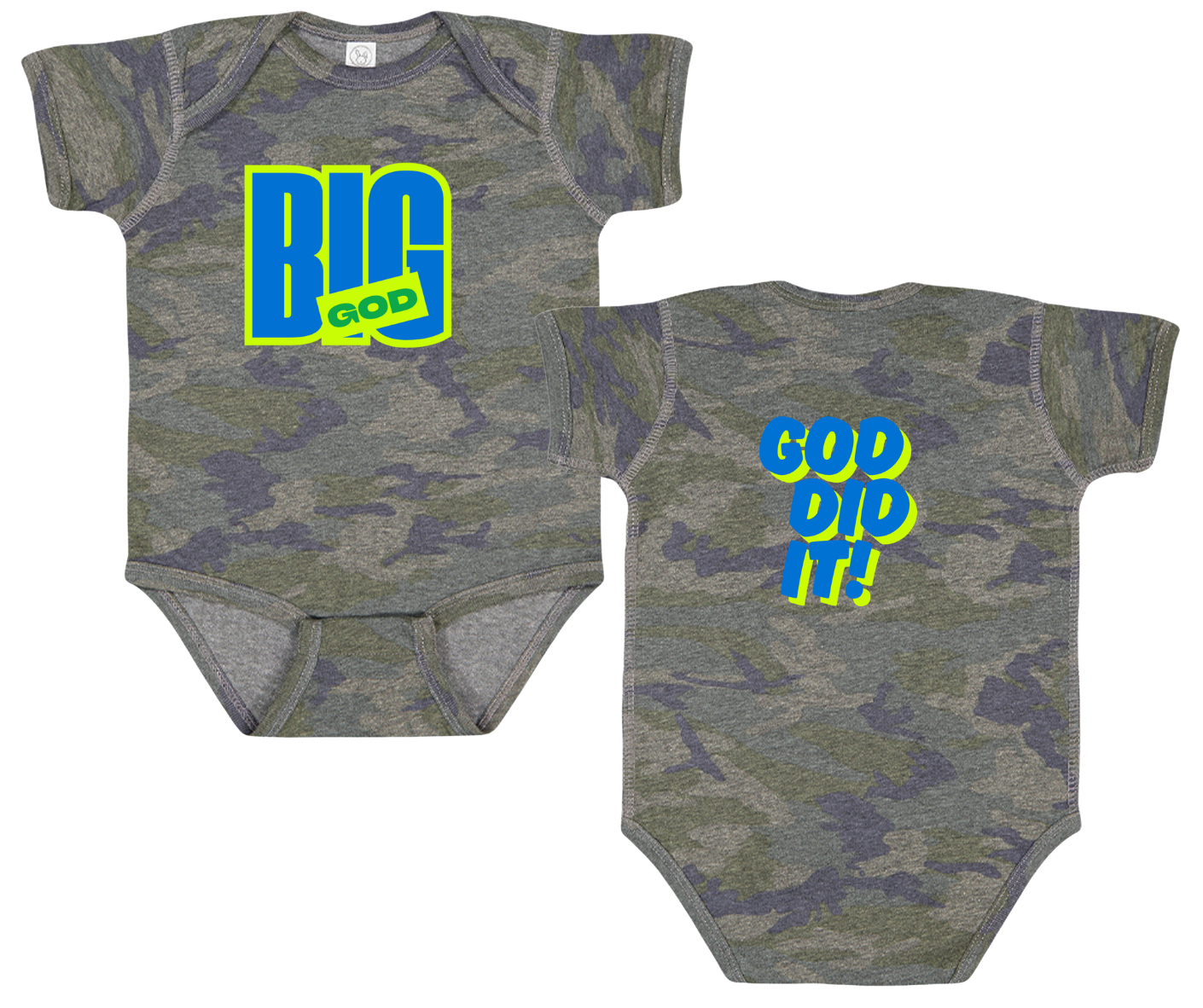 Big God Baby Bodysuit | Christian Infant Camo Onesie