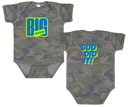 Big God Baby Bodysuit | Christian Infant Camo Onesie