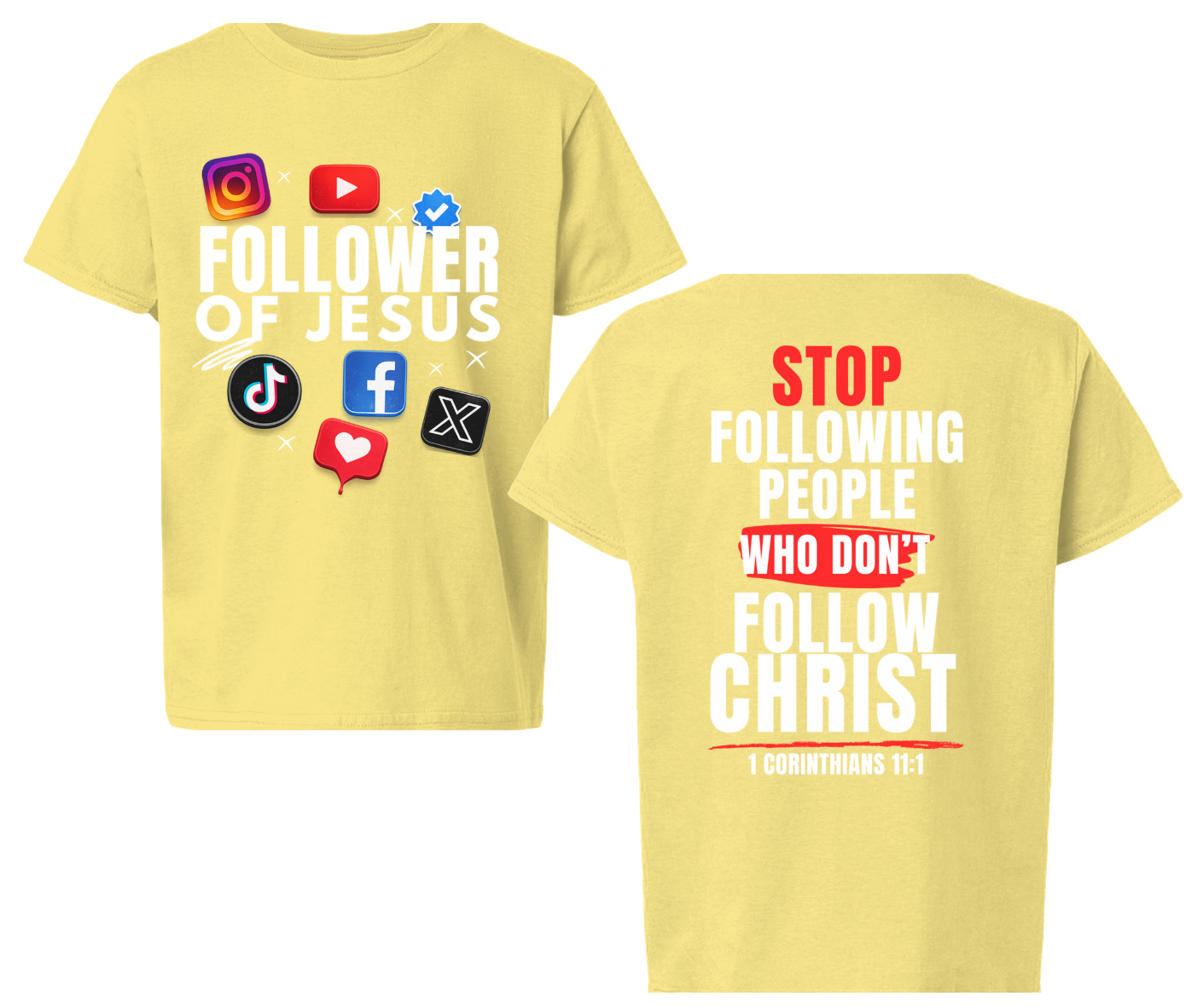 Follower of Jesus Youth Christian Streetwear T- Shirt