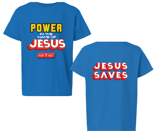 Power in Jesus Salvation Youth T-Shirt | Christian Kids Clothing