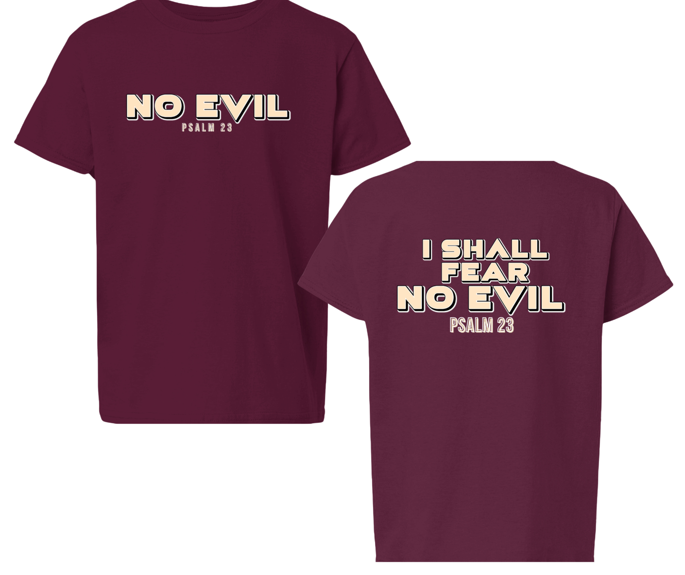 No Evil Psalm 23 Youth Christian Streetwear T-Shirt