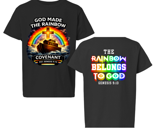 Noah's Ark God's Rainbow Youth T-Shirt | Faith-Based Kids Apparel