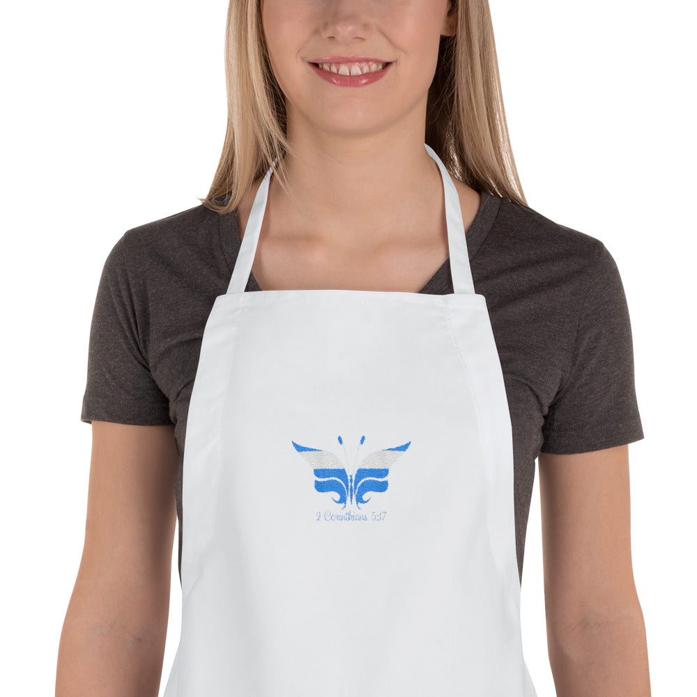 New Creature 2 Cor 5:17 Butterfly Embroidered Apron
