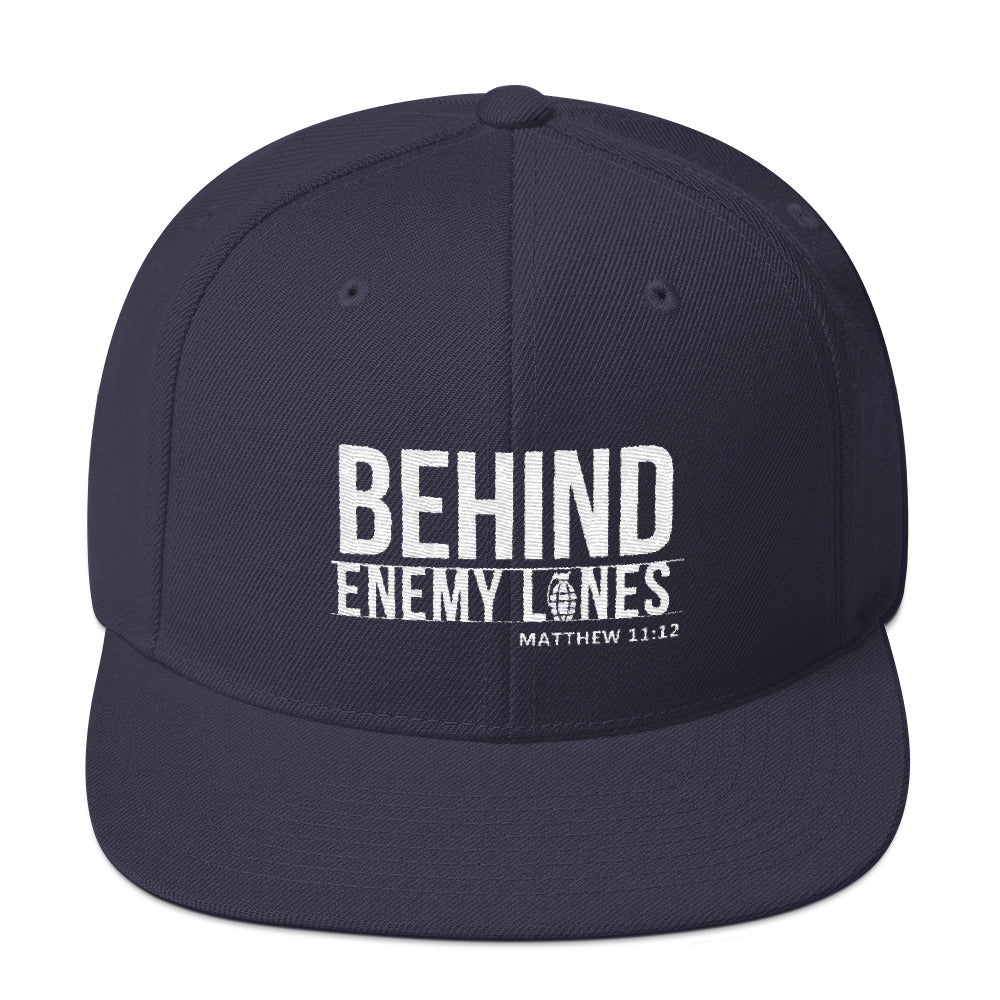 Behind Enemy Lines- Wht Embroidery, Assorted Colors Snapback Hat