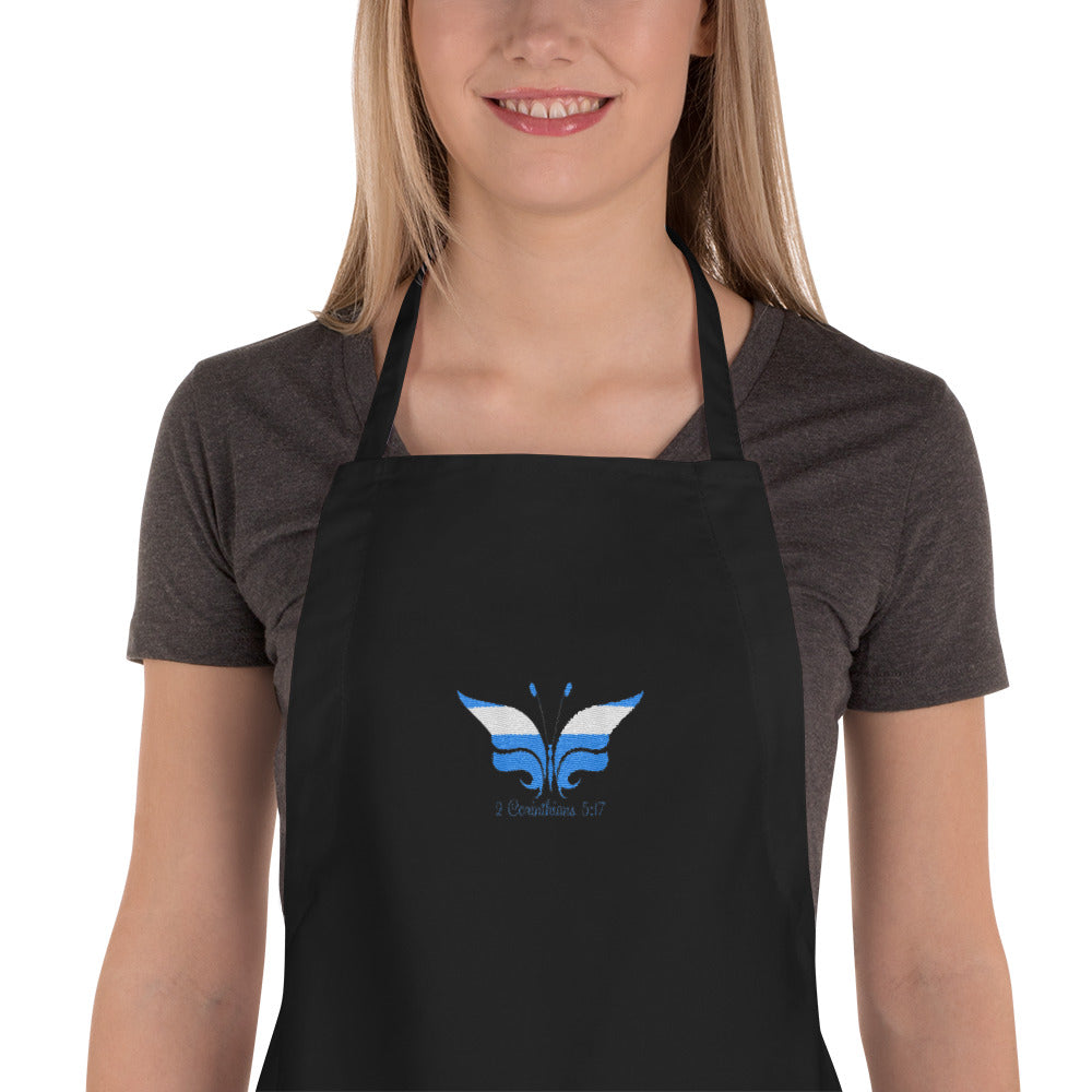 New Creature 2 Cor 5:17 Butterfly Embroidered Apron